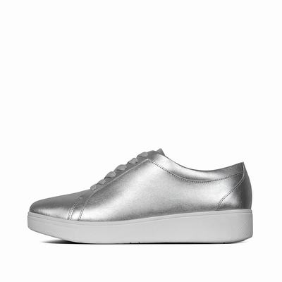 Fitflop Rally Metallic Leather - Sneaker Damen - Silber (KZQ230716)